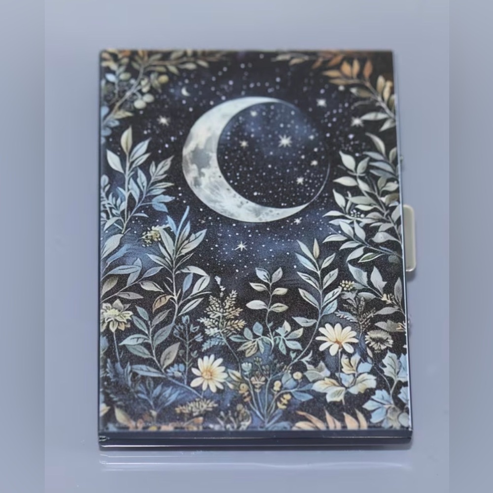 Floral Moon and Stars Card Holder